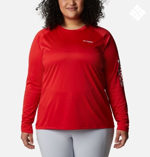 Hanorace Columbia PFG Tidal Tee II Long Sleeve Dama Rosii | Plus Size EIZM8AS79